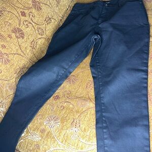 INC International Concepts Wax Covered Denim Dark Blue Skinny Legged Jeans
